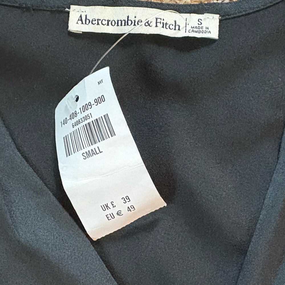 NWT!!!  Abercrombie & Fitch Black Wrap Style Bodysuit - Picture 2 of 8